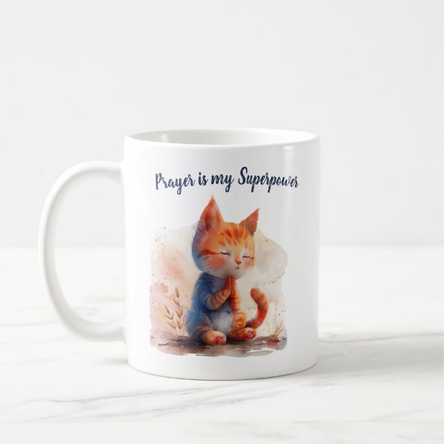 Mug Cute Kitten Prayer est mon super-pouvoir (Gauche)