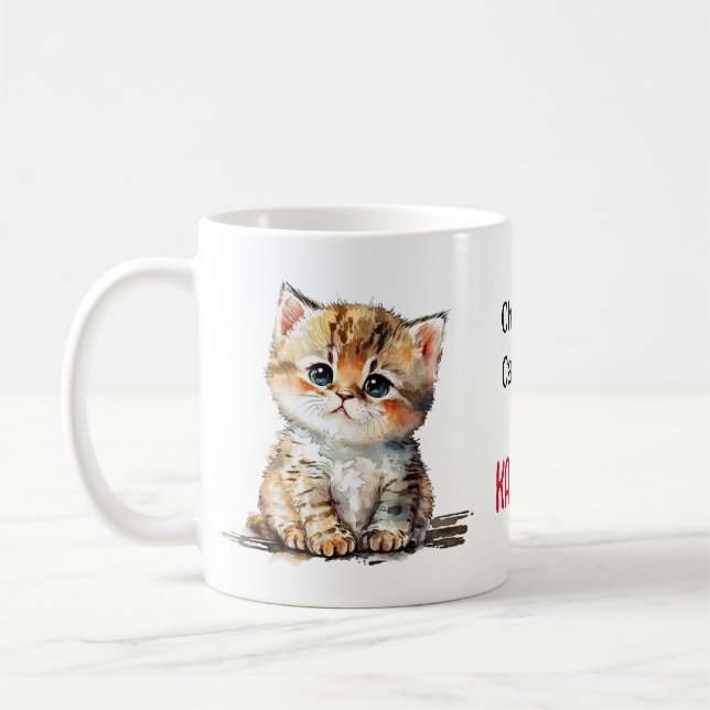 Mug Cute Kitten sur une dame de chat sans enfant pour  (Gauche)