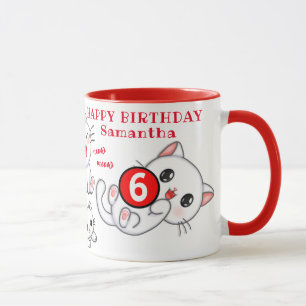 Mug Cute Kittens Nom et âge Anniversaire de l'enfant