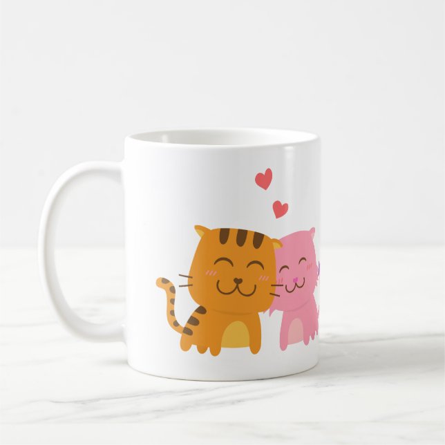 Mug Cute Kitty Cat Feline Love Confession Humour (Gauche)