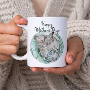 Mug Cute Koala Baby Hug Aquarelle Animal Fête des Mère