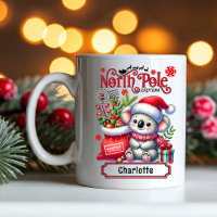 Cute Koala Chirstmas Nom personnalisé