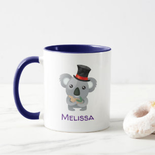 Mug Cute Koala dans un top noir Hat Custom