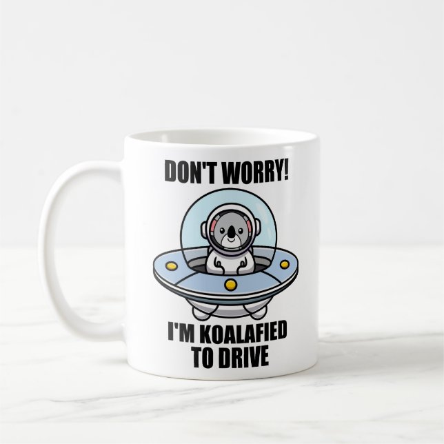 Mug Cute Koala Nouveau conducteur Je suis Koalafied Po (Gauche)