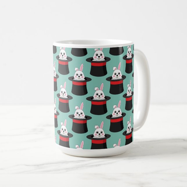 Mug Cute lapin dans le Motif Casquette Assistant (Devant droit)