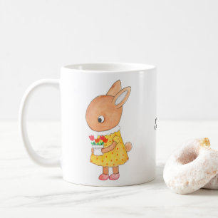 Mug Cute lapin lapin Art Personnalisé avec le nom
