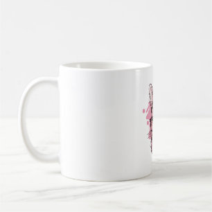 Mug Cute Lapin Visage Rose lunettes Léopard Floral Pâq
