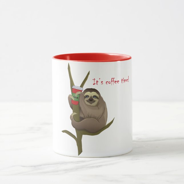 Mug Cute Lazy Sloth C'est l'heure du café (Centre)