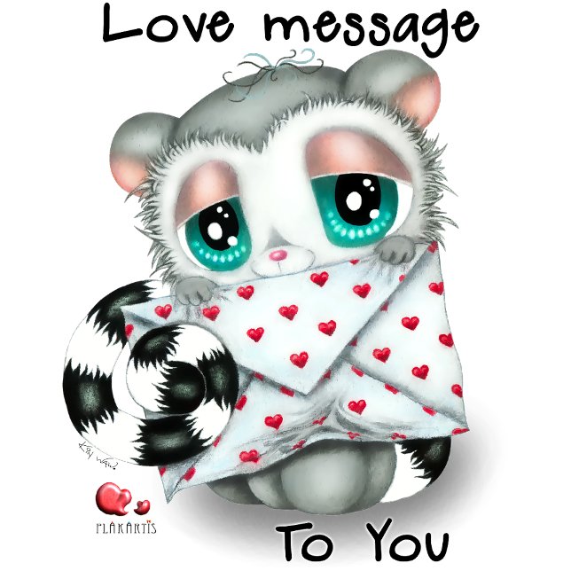 Mug Cute Lemur Love Message - Hand-Drawn Valentine (Créateur téléchargé)