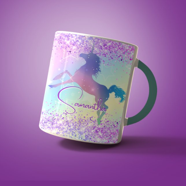 Mug Cute licorne rose Parties scintillant arc-en-ciel  (Créateur téléchargé)