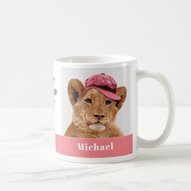 Mug Cute Lion Cub Personnaliser Nom et message (Droite)