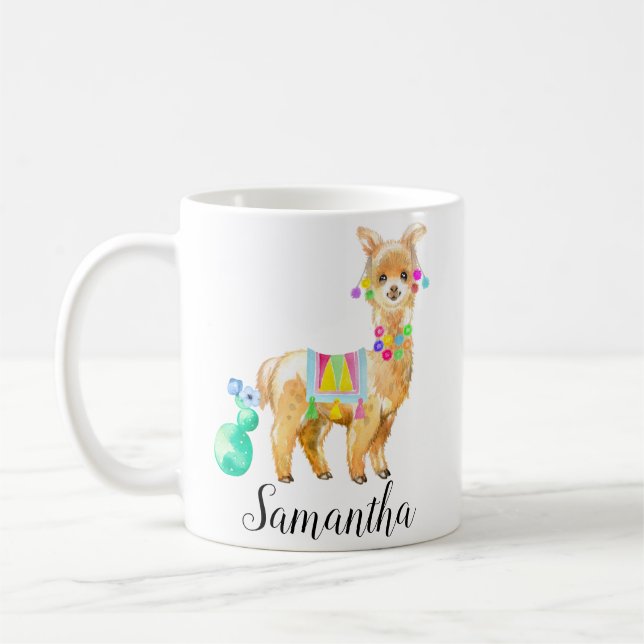 Mug Cute Little Baby Llama Personnalisé (Gauche)