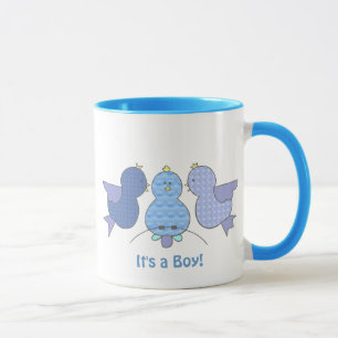 Mug Cute Little Blue Oiseaux Motifs C'est un garçon Cu