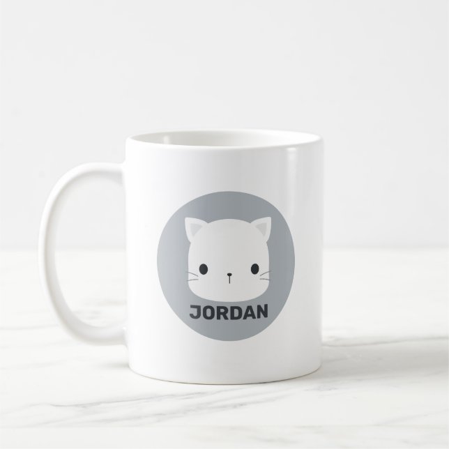 Mug Cute Little Cat avec nom personnalisé (Gauche)