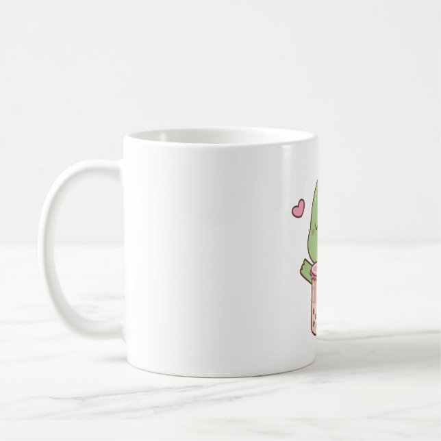 Mug Cute Little Dino Aime Boba Milk Tea (Gauche)