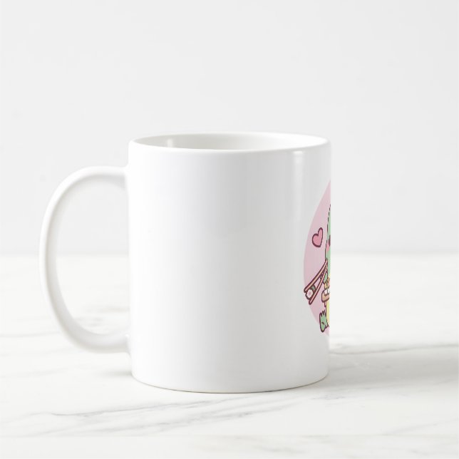 Mug Cute Little Dino Aime Les Sushi Japonais (Gauche)
