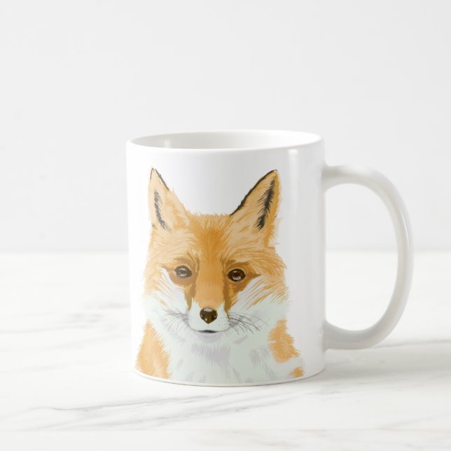 Mug Cute Little Red Fox - transparent. (Droite)