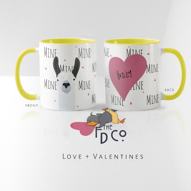 Mug Cute Llama Llove "Mine" Café Fiend Teetotaler (Créateur téléchargé)