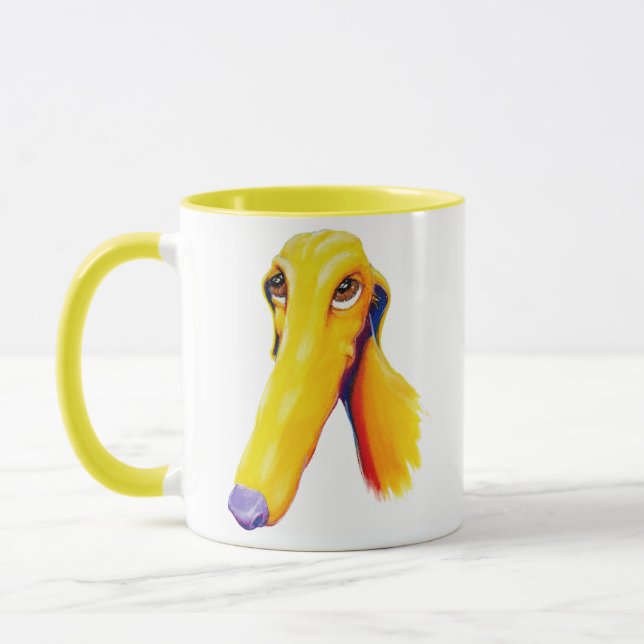 Mug Cute Long Nez Greyhound Art (Gauche)