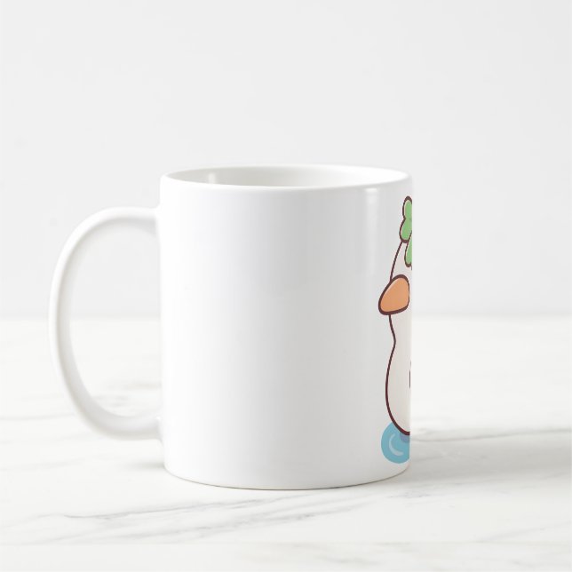 Mug Cute Lucky Ducky Four Leaf Clover (Gauche)