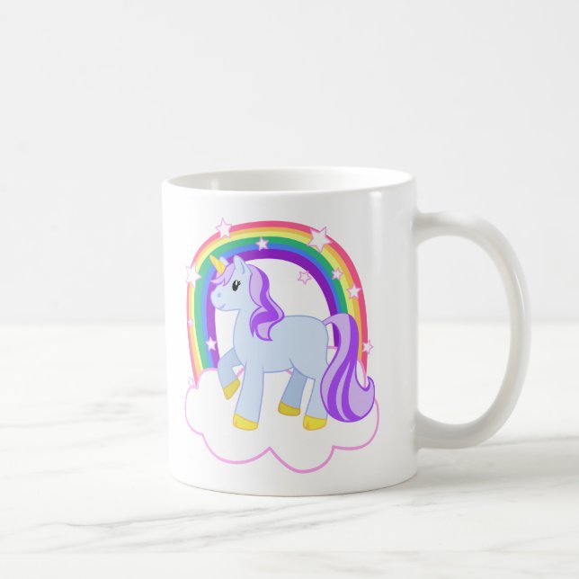 Mug Cute Magical Unicorn avec arc-en-ciel (personnalis (Droite)