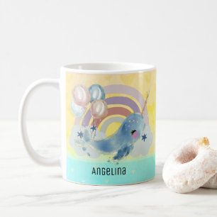 Mug Cute Magique Mer Unicorne Nom personnalisé      