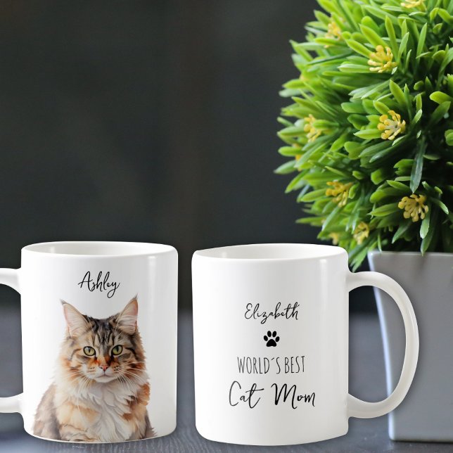 Mug Cute Maine Coon Chat Personnalisé Meilleur Maman / (Créateur téléchargé)