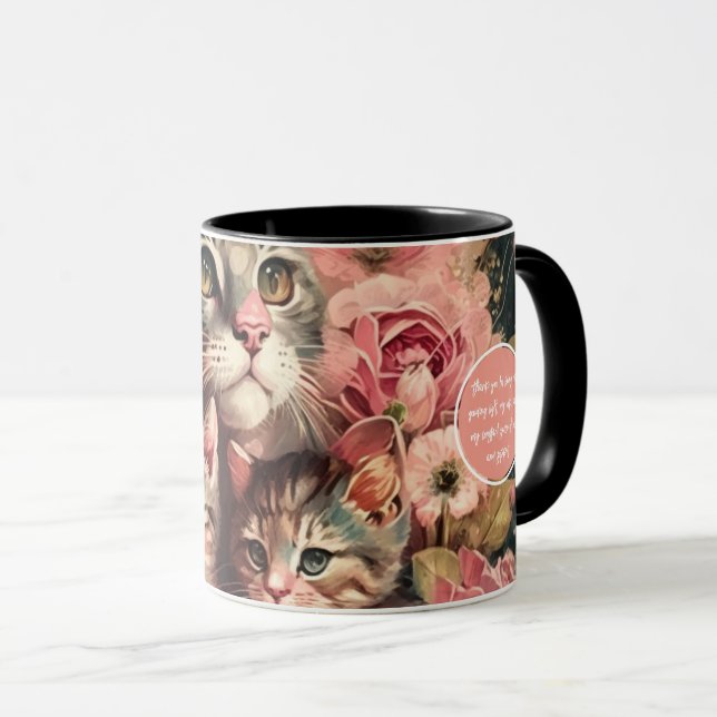 Mug Cute Mama Chat et Kittens Musique féminine (Devant droit)