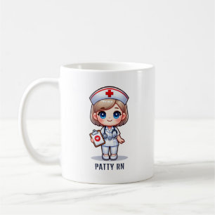 Mug Cute Manga Nurse avec cheveux blond bleu yeux Pers