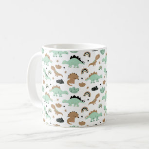Mug Cute Mint Green Dinosaur Motif