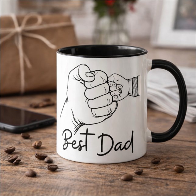 Mug Cute Modern Best Dad  (Créateur téléchargé)