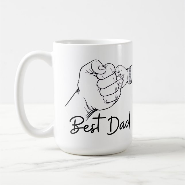 Mug Cute Modern Best Dad  (Gauche)