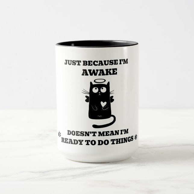 Mug Cute moderne Saint Chat noir (Centre)