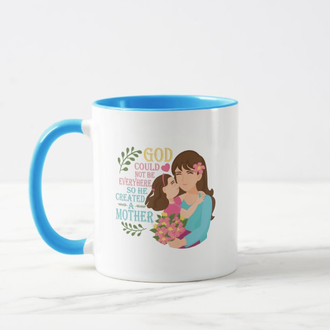 Mug Cute Mom God art d'écriture  (Gauche)