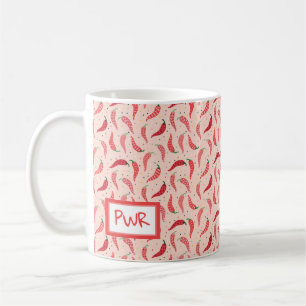 Mug Cute Motif Chili poivrons sur rose