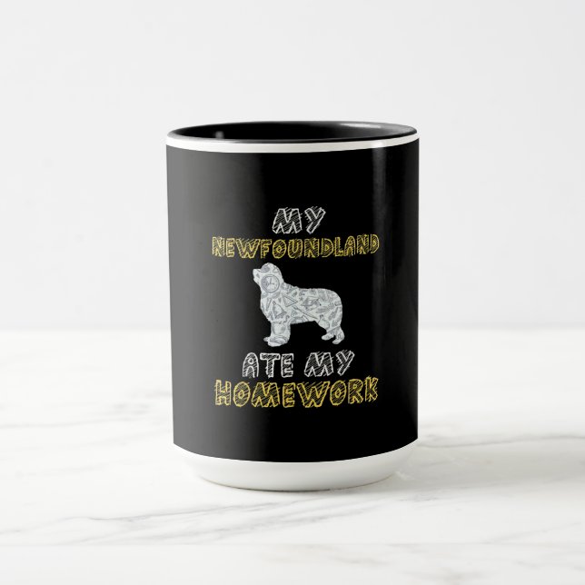 Mug Cute Newfie | Mon Terre-Neuve a mangé mes devoirs (Centre)