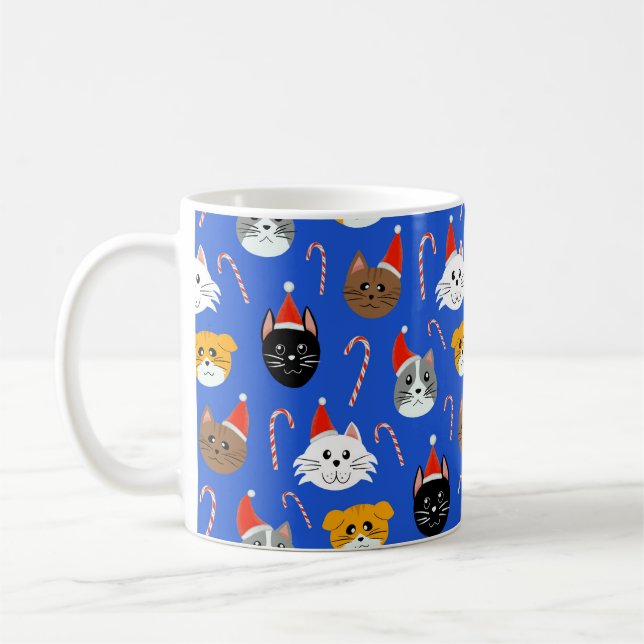 Mug Cute Noël Chat Motif (Gauche)
