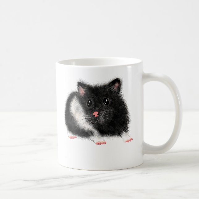 Mug Cute noir blanc hamster syrien cadeaux accessoires (Droite)