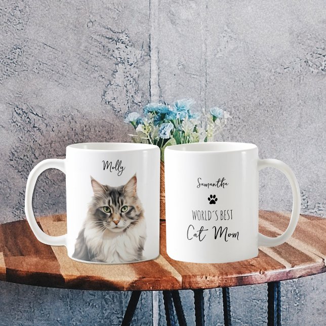 Mug Cute Norwegian Forest Chat Personnalisé Meilleur M (Créateur téléchargé)