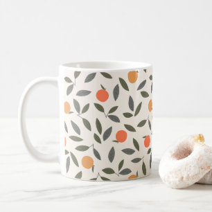 Mug Cute Orange et Motif Feuille