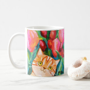 Mug Cute Orange Tabby Cat Joli Amoureux des chats Flor