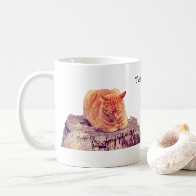 Mug Cute Orange Tabby Chat Personnalisé (Avec donut)