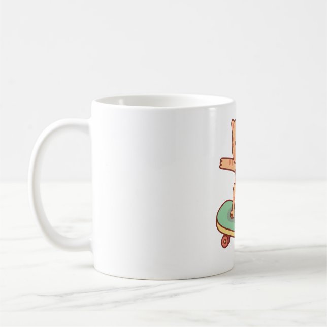 Mug Cute Orange Tabby Patinage Sur Skateboard (Gauche)
