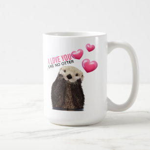 Mug Cute Otter avec Coeurs roses Vous aimez jouer