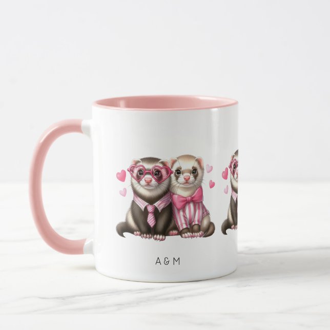 Mug Cute Otter Couple dans Love Valentine's Day (Gauche)
