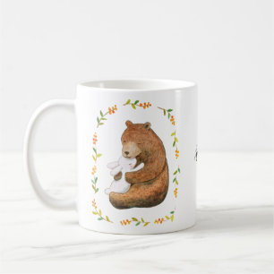 Mug Cute Ours et lapin en amour personnalisé avec le n