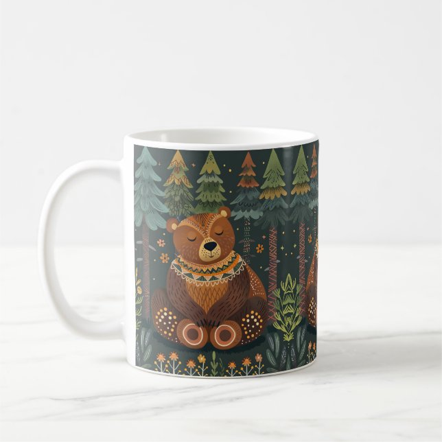 Mug Cute Ours Zen dans Woods Faune Animale Nature Art (Gauche)