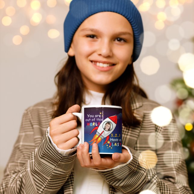 Mug Cute Outer Space Rocket Ship Blast Off Birthday (Créateur téléchargé)