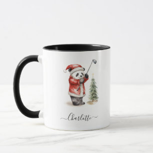 Mug Cute Panda Jouer Golf Joyeux Noël