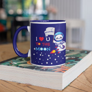 Mug Cute Panda Ours Astronaut Sur Rockship Kids